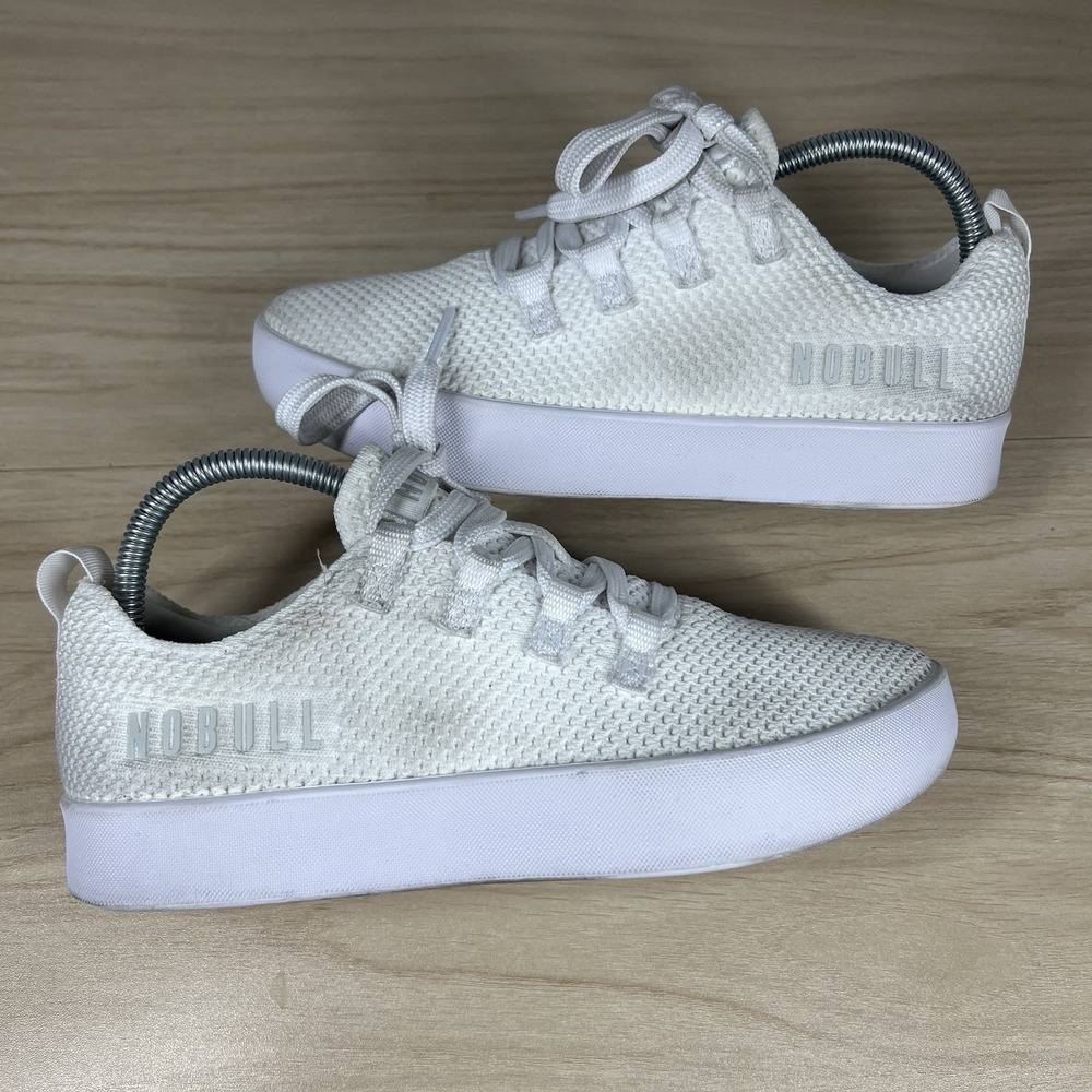 NoBull Project Recs Knit Trainer White Lace Up Gym Sneaker Women's 8 | Men's 6.5